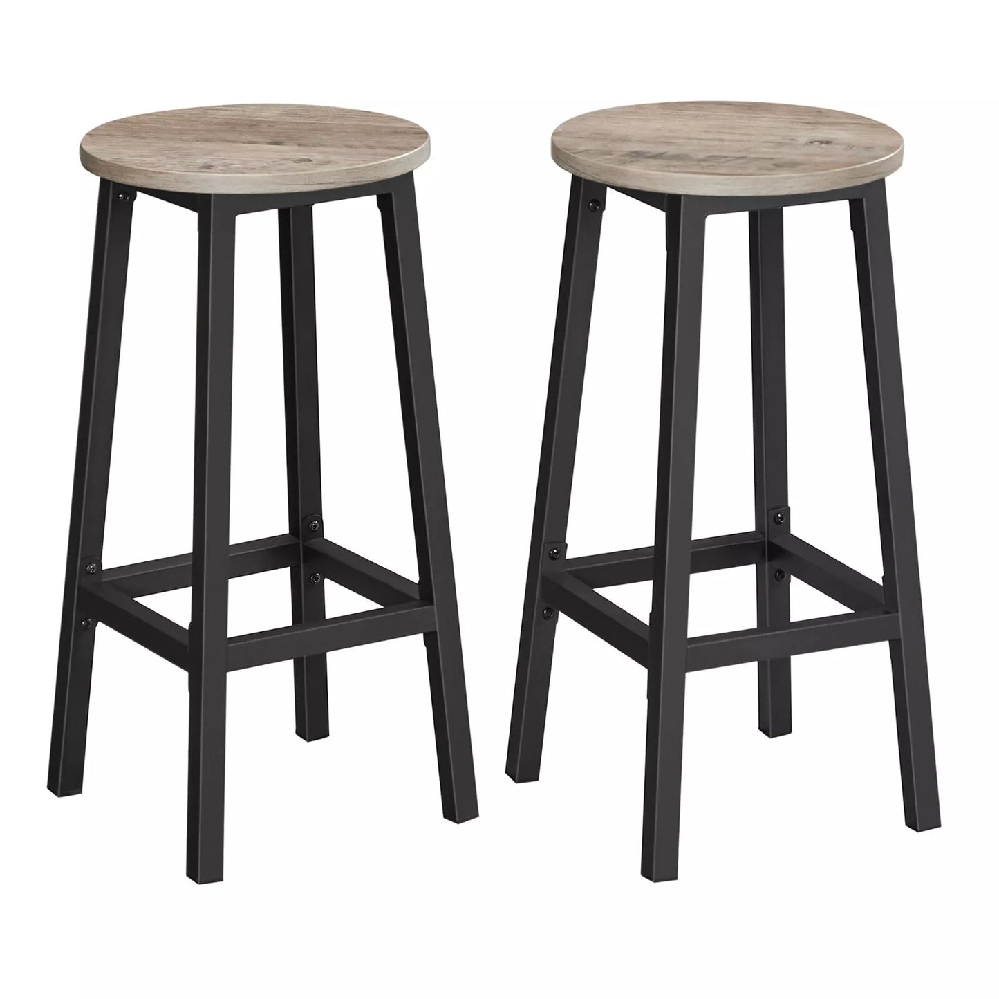 Vintage Set of 2 Bar Stools Tall Kitchen Stools Breakfast High Chair Home