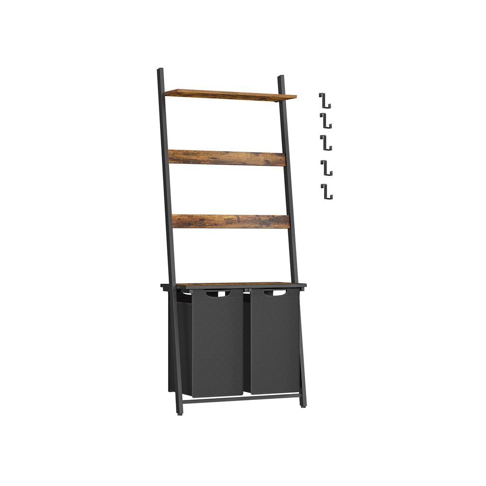 Industrial Style Laundry Basket with Blanket Ladder