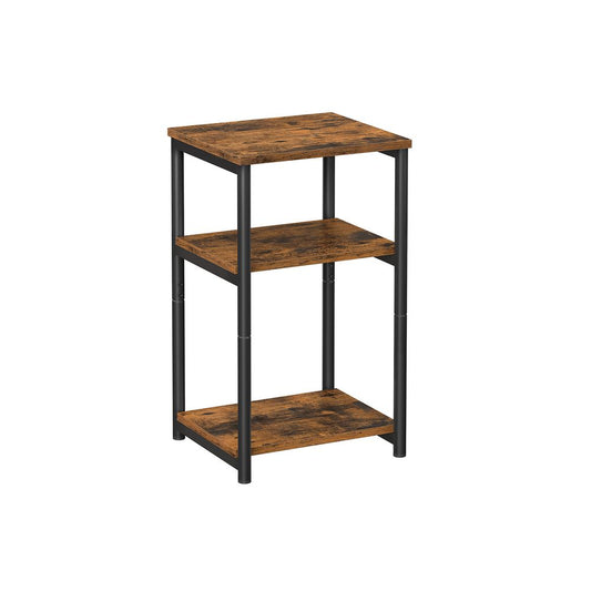 Industrial Style Sofa Side Table, 3-Tier End Table