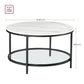 Modern Marble Coffee Table with Tempered Glass Shelf