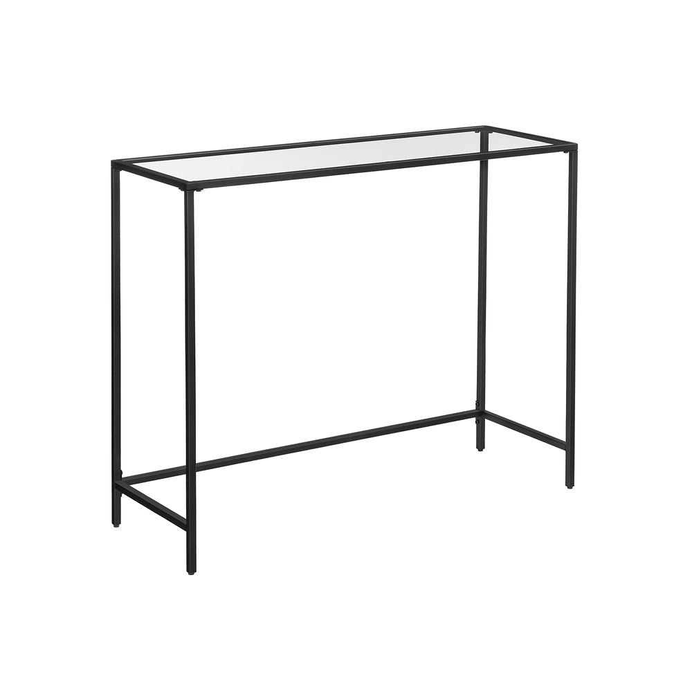 Black Console Table, Entrance Table, Sofa End, Tempered Glass Table Top