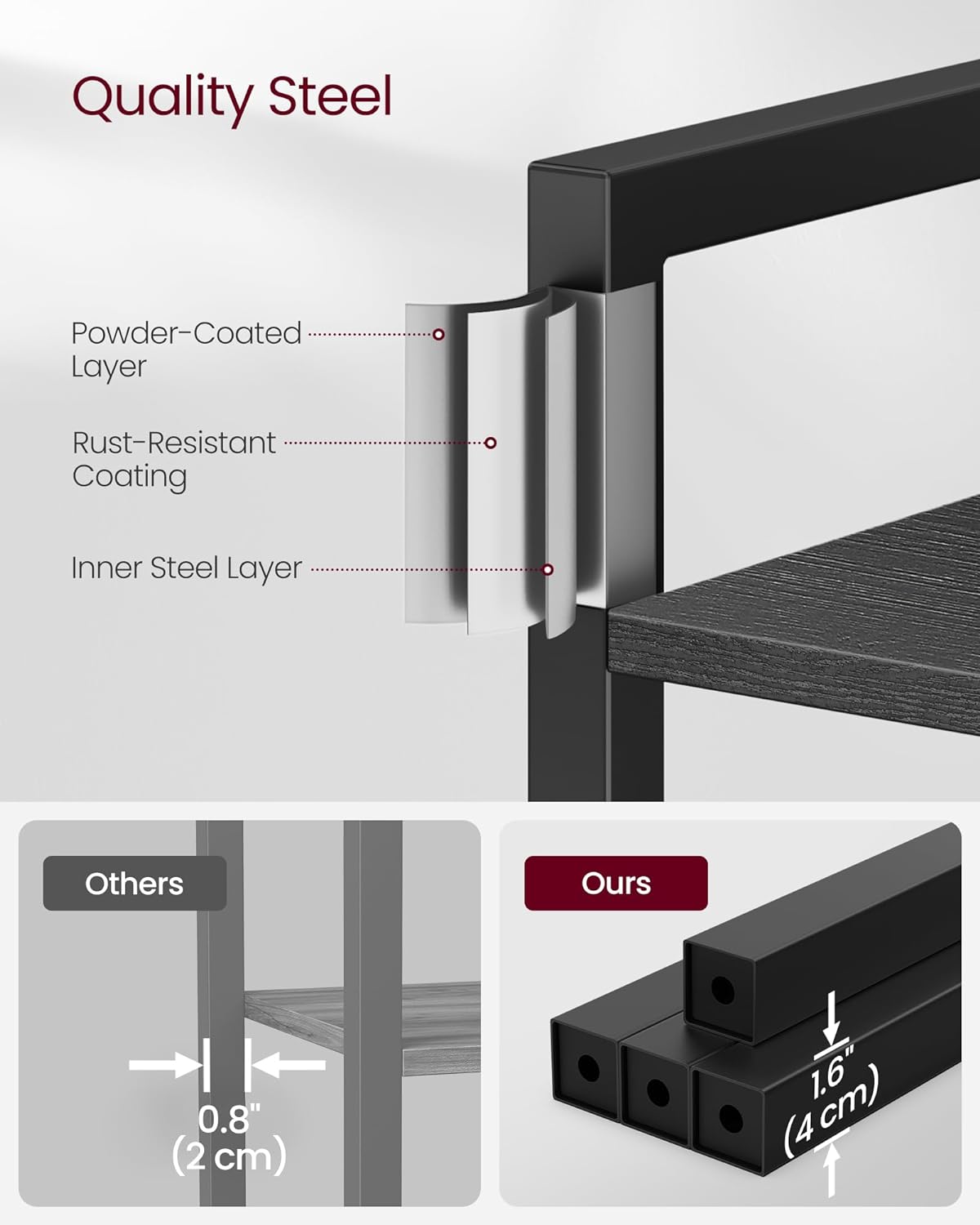 Industrial Style Bookcase, 4 Tier Bookcase, Ladder Shelf