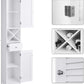  Bathroom Column Storage Cabinet Tall Cabinet with Louvered Doors