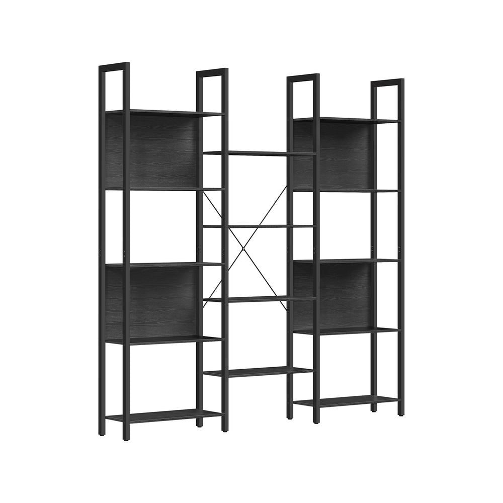 Industrial Style Bookshelf with 14 Shelves