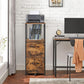 Industrial Style 2 Drawer File Cabinet With Open Shelf