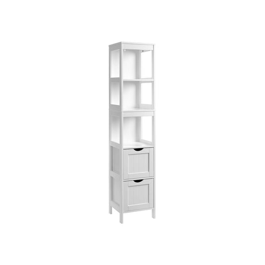 High Cabinet Bathroom Storage Cabinet with Legs Slim Column with 2 Drawers