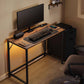 Industrial Style Computer Desk with LED Lights and Built-In Power Outlets