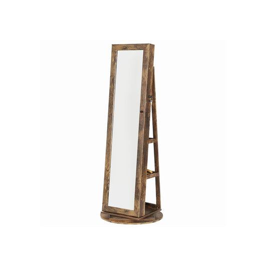 Industrial Style Jewellery Organiser, Freestanding Jewellery Cabinet with Full-Length Mirror