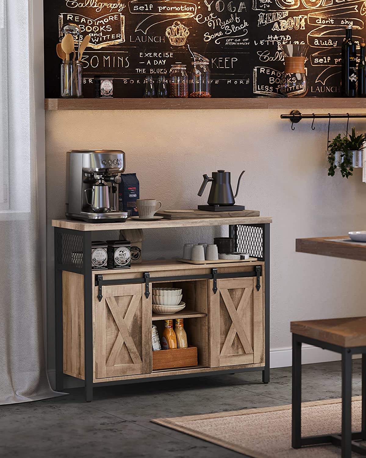 Industrial Style Dining Sideboard Kitchen Cupboard Storage Cabinet Buffet Table