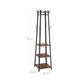 Vintage Coat Rack, Industrial Coat Stand with 3 Shelves, Ladder Shelf