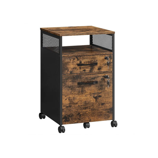 Industrial Style File Cabinet with 2 Lockable Drawers