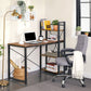 Industrial Style Computer Desk with Storage Shelves on  Left or Right