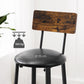 Industrial Style PU Upholstered Set of 2 Bar Stools