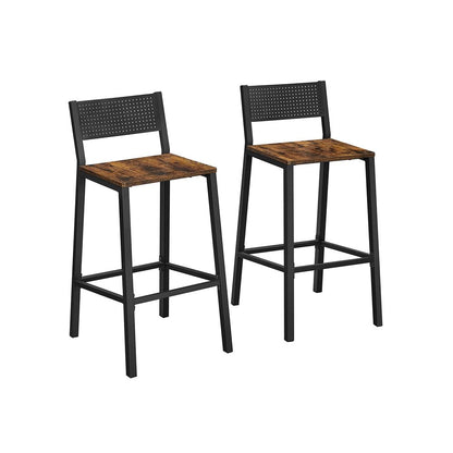 Industrial Style Set Of 2 Bar Stools