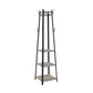 Vintage Coat Rack, Industrial Coat Stand with 3 Shelves, Ladder Shelf