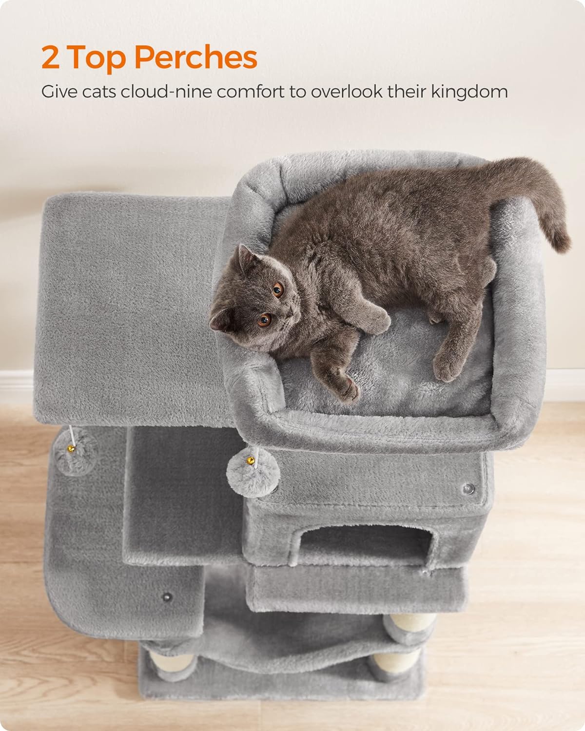 Cat Tree, Cat Condo with Hammock, 112 Cm-143 cm