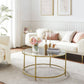 Modern Gold/Black Round Glass Coffee Table