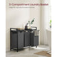 Industrial Style Laundry Basket with 3 Pull-Out and Removable Bags