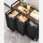 Industrial Style Laundry Basket with 3 Pull-Out and Removable Bags