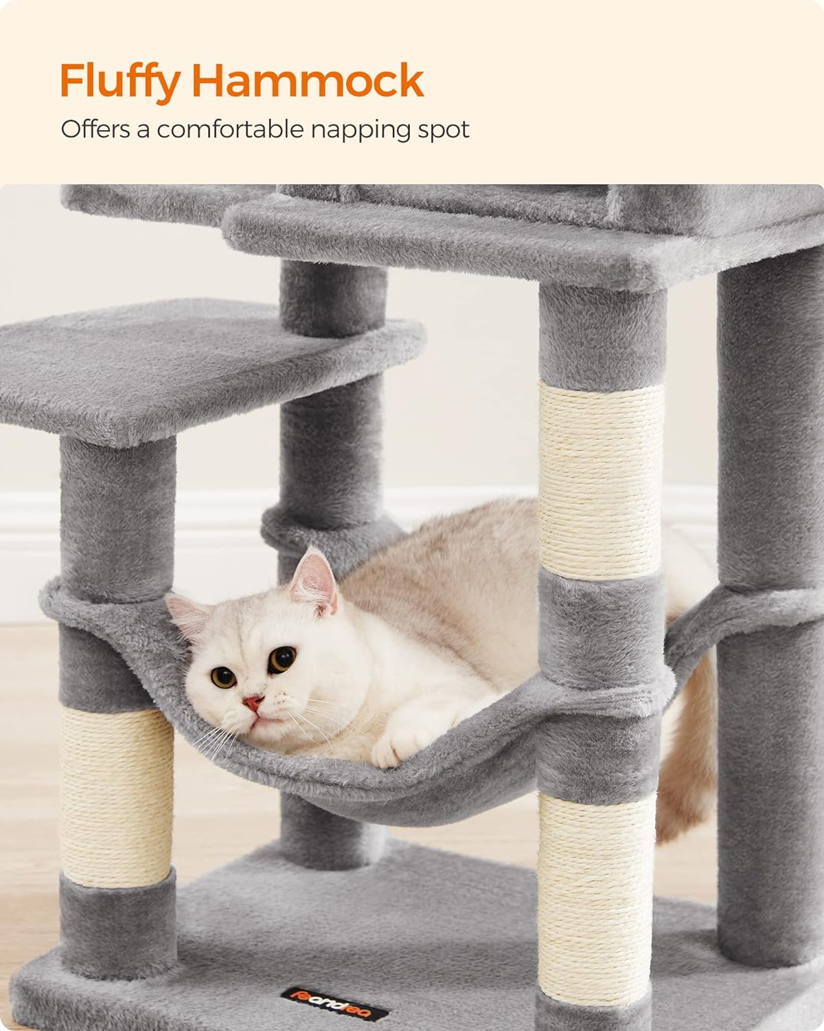 Cat Tree, Cat Condo with Hammock, 112 Cm-143 cm