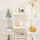 Industrial Style Bookshelf Tree-Shaped Bookcase 13 Storage Shelves Rounded Corners