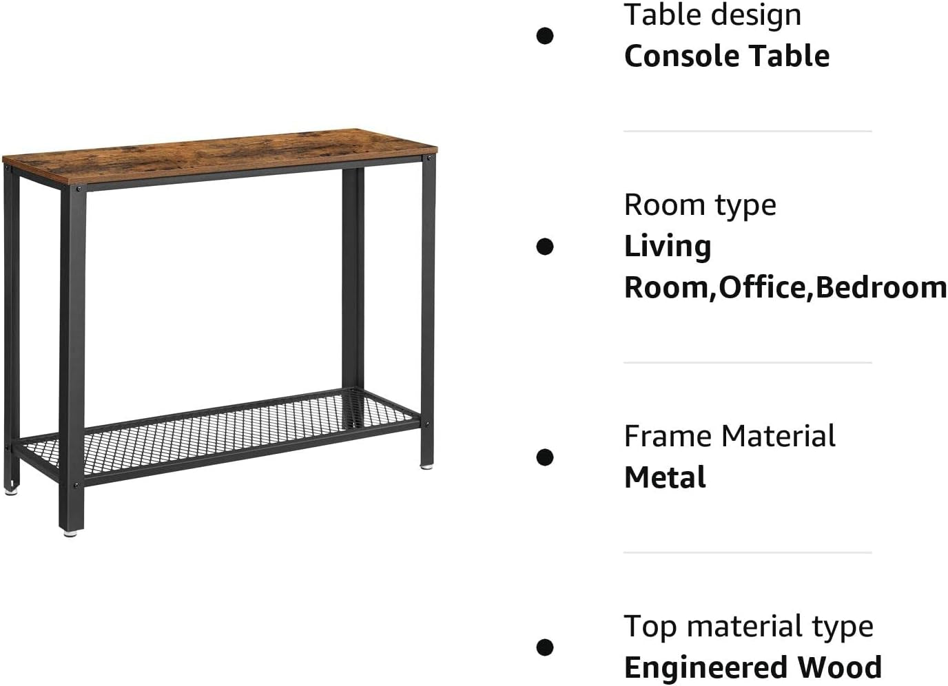 Industrial Style Console Table, Entryway Table