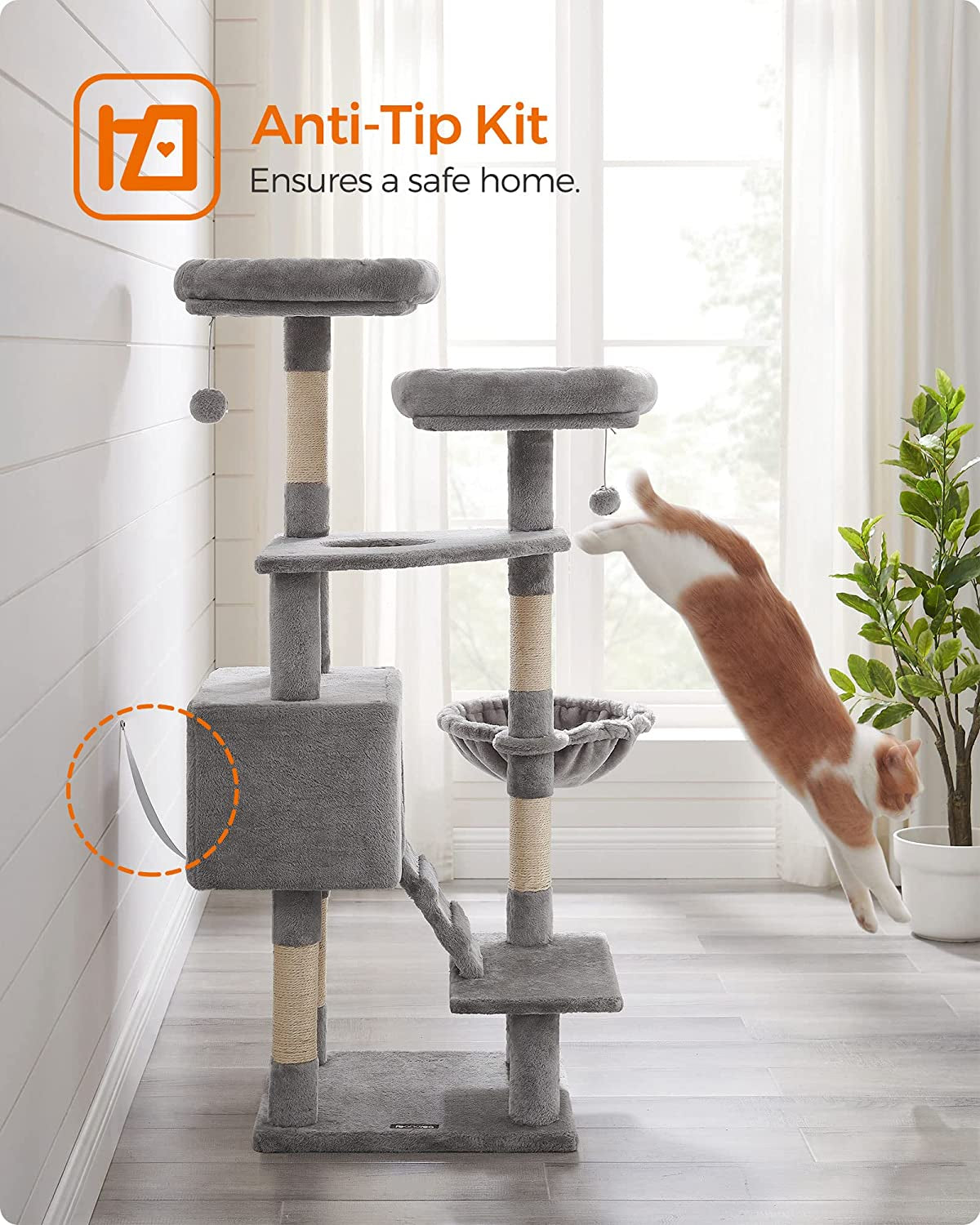 Cat Tree, Cat Tower 142 Cm, Cat Activity Centre