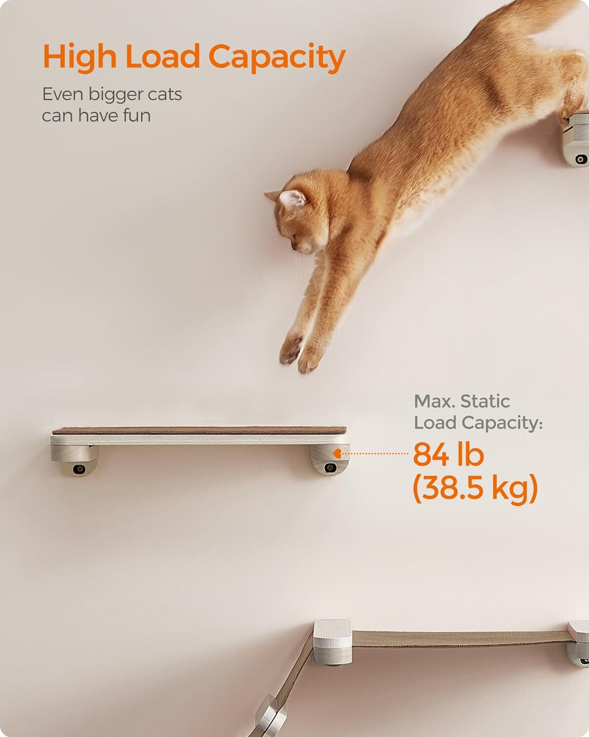 Clickat Cat Shelf Wall-Mounted, Cat Wall Shelf for Indoor Cats