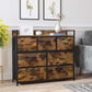 Industrial Style Chest of Drawers, Bedroom Cabinet, 7 Fabric Drawers