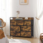 Industrial Style Chest of Drawers, Bedroom Cabinet, 7 Fabric Drawers