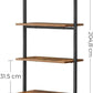 Insutrial Style 6-Tier Bookshelf and Ladder Shelf, Wall Shelf for Living Room, Office, Kitchen, Bedroom