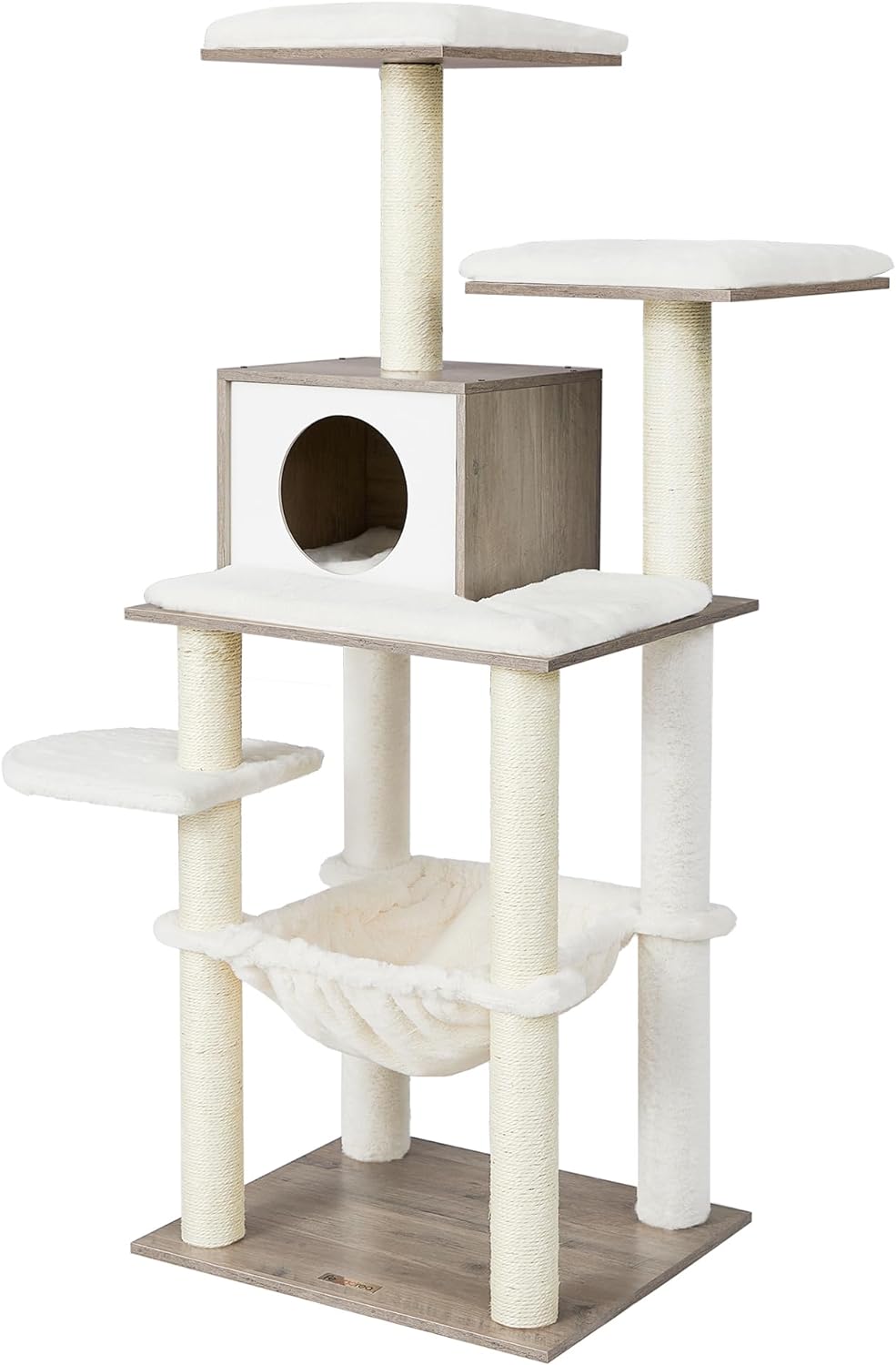 Cat Tree, 138 Cm Modern Cat Tower for Indoor Cats, Rustic Brown