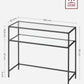 Black 2 Storage Shelf Console Table, Entrance Table, Sofa End, Tempered Glass Table Top