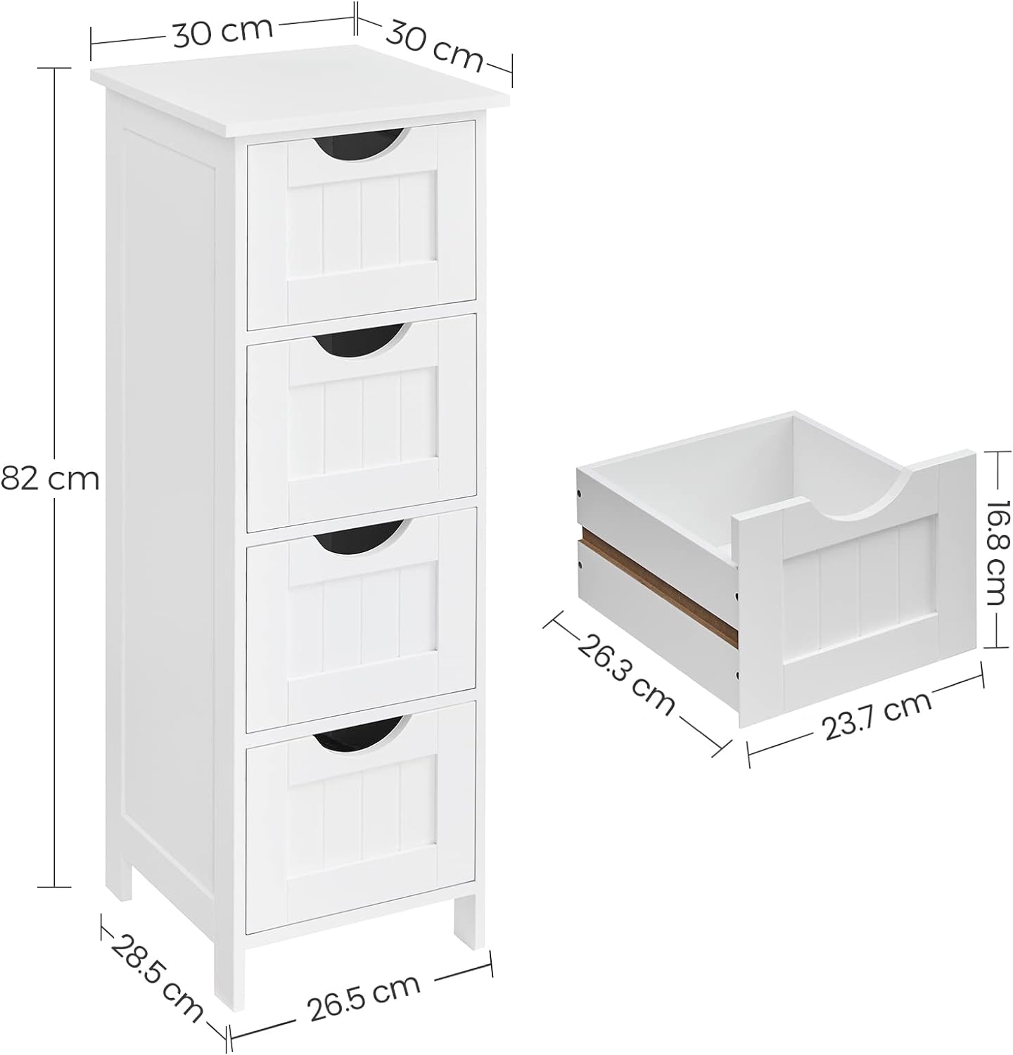 Bathroom Floor Storage Cabinet, Bathroom Storage with 4 Drawers