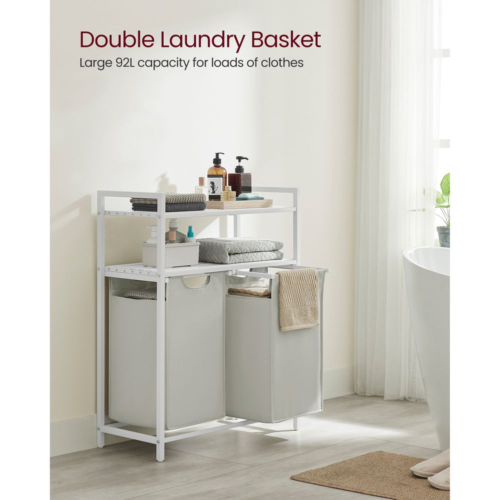 Industrial Style 46L Laundry Basket White