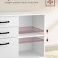 3-Drawer File Cabinet Mobile Lateral Filing Cabinet Open Compartments