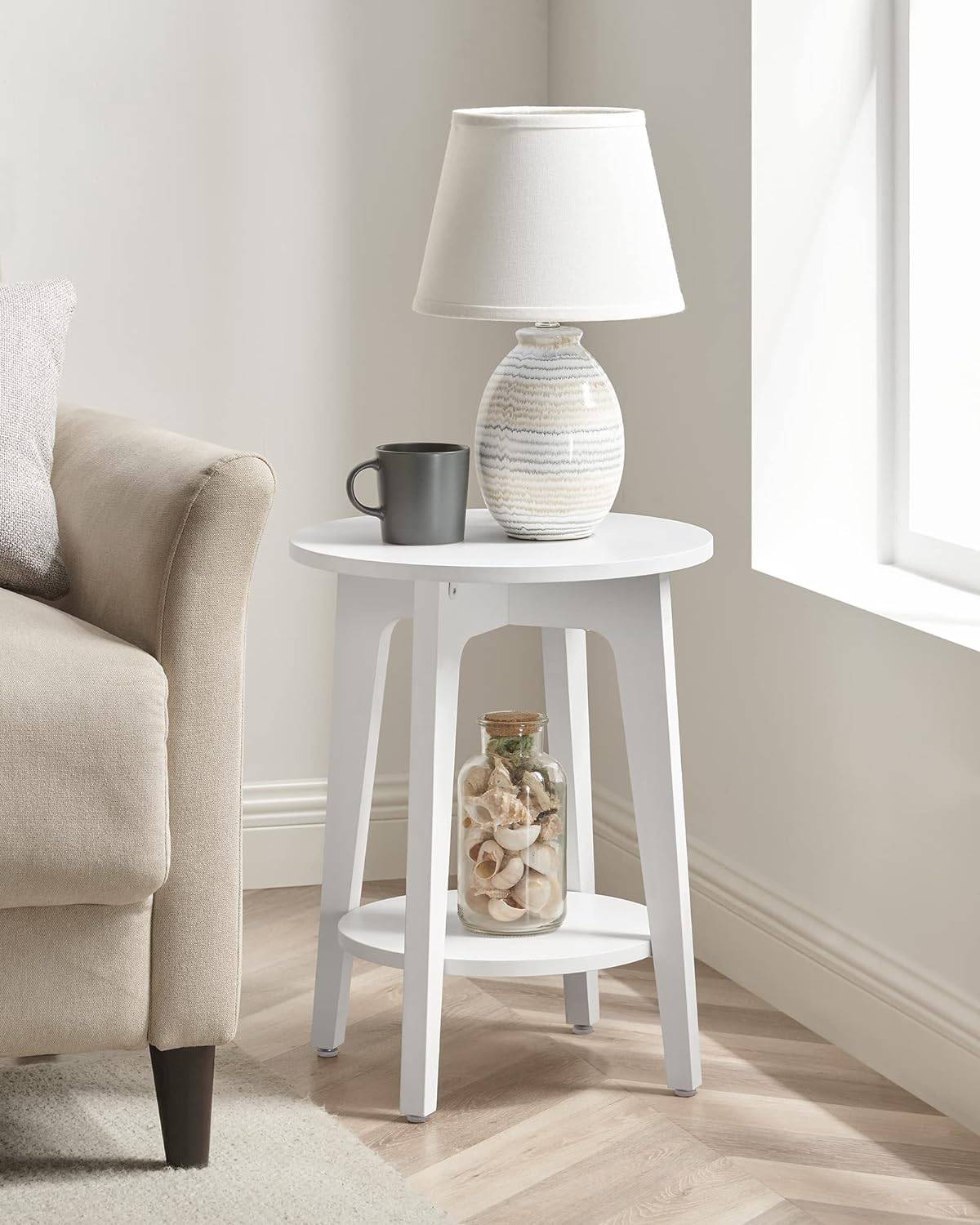 Modern Side Table, Small round Table for Living Room