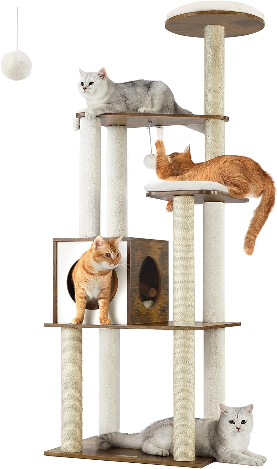 ındustrial Style Woodywonders Cat Tree, 165 Cm Modern Cat Tower