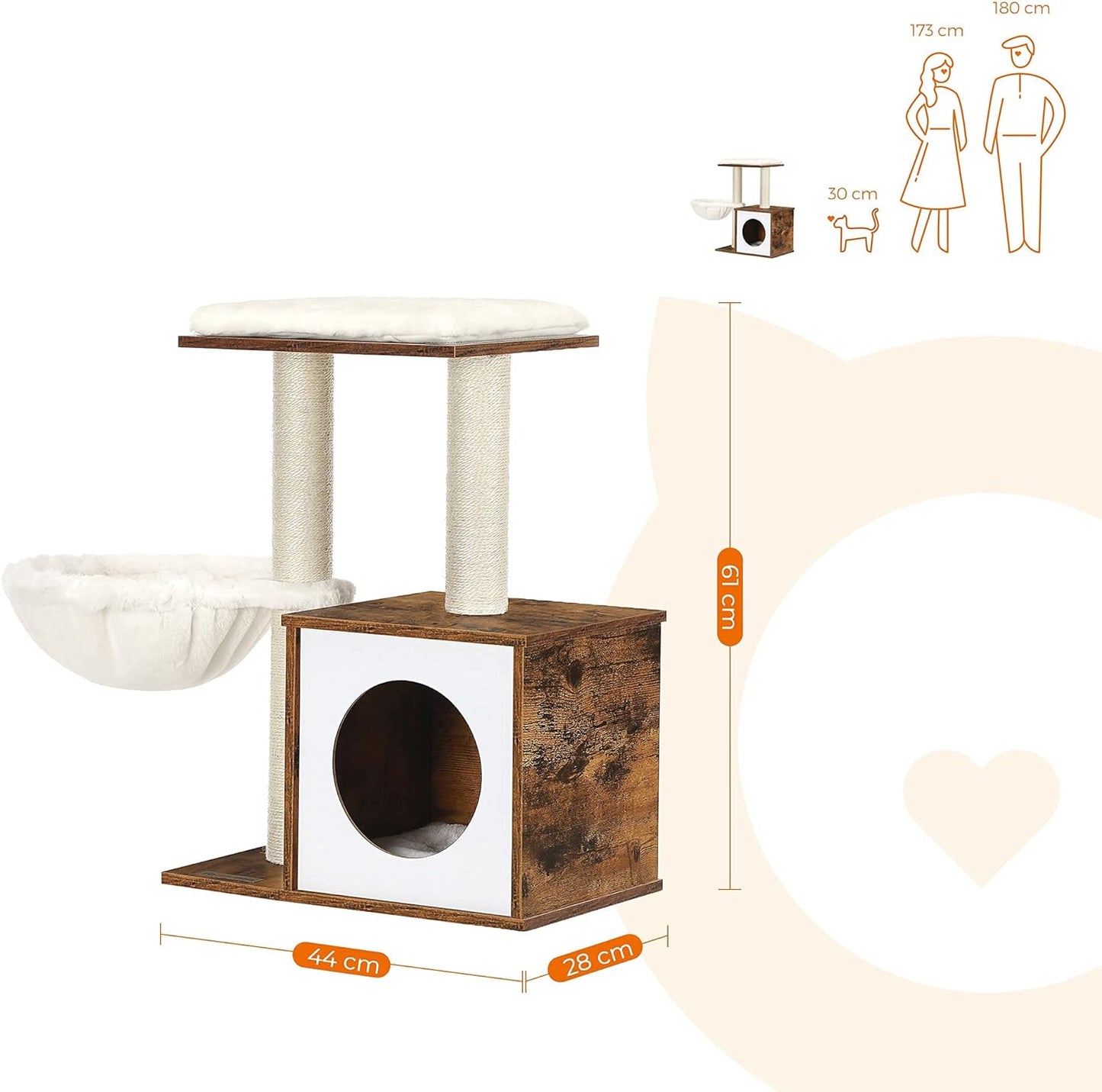 Industrial Style Woodywonders Cat Tree, Small Cat Tower for Kittens