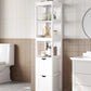 High Cabinet Bathroom Storage Cabinet with Legs Slim Column with 2 Drawers