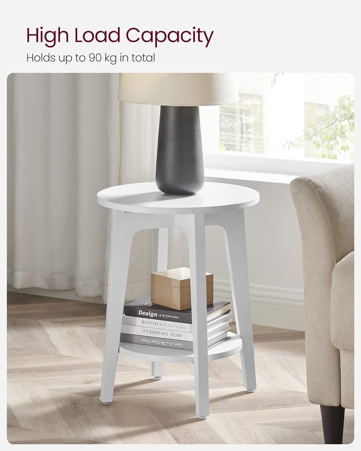 Modern Side Table, Small round Table for Living Room