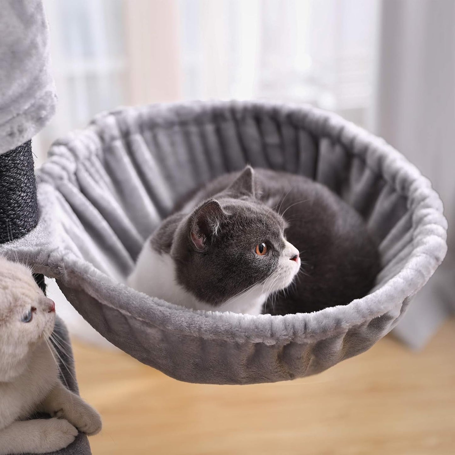 Cat Tree, Large Cat Tower with Fluffy Plush Perch