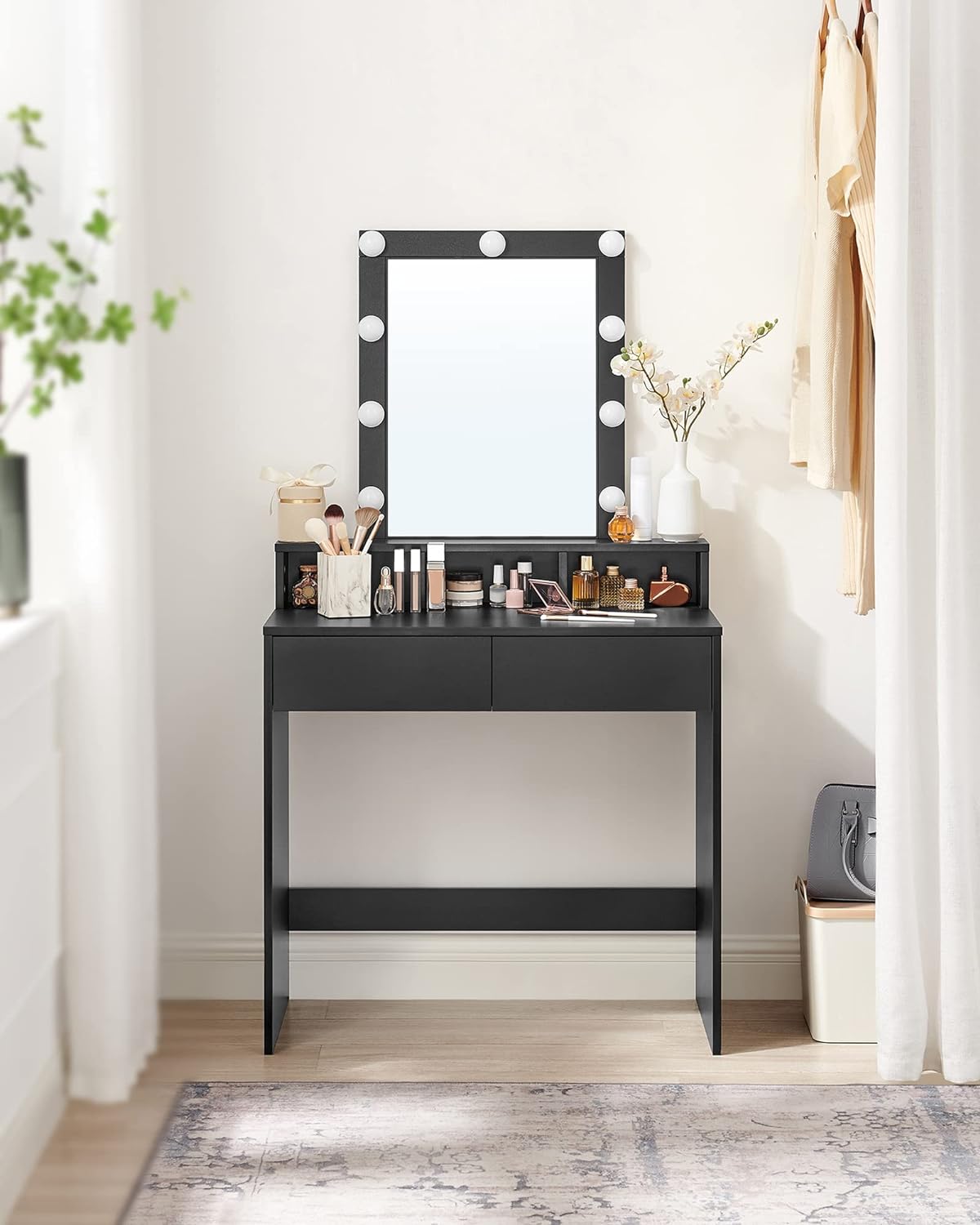 Dressing Table, LED Lights with Adjustable Brightness