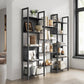 Industrial Style Bookshelf with 14 Shelves