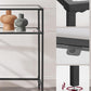 Black 2 Storage Shelf Console Table, Entrance Table, Sofa End, Tempered Glass Table Top