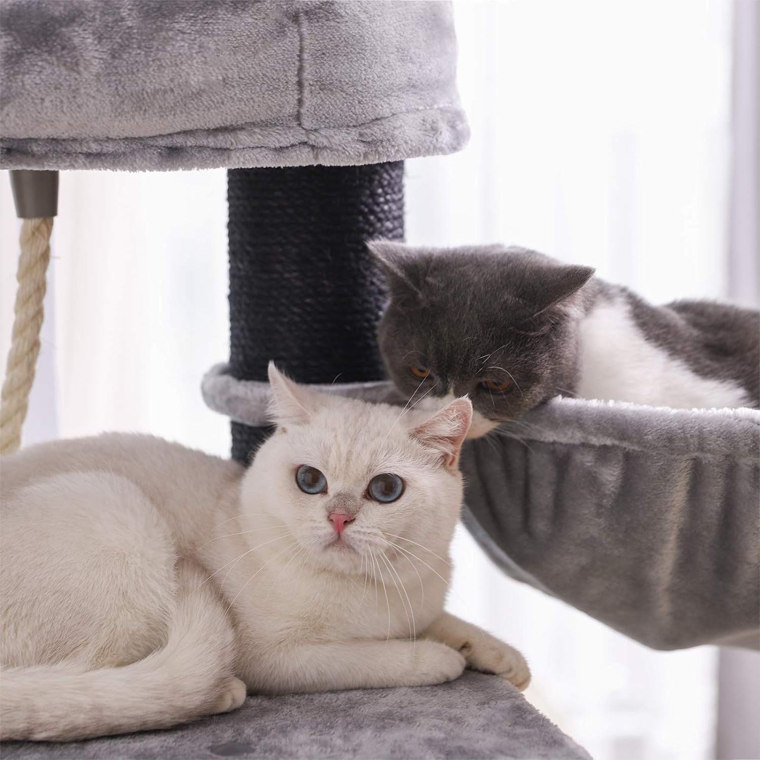 Cat Tree, Large Cat Tower with Fluffy Plush Perch