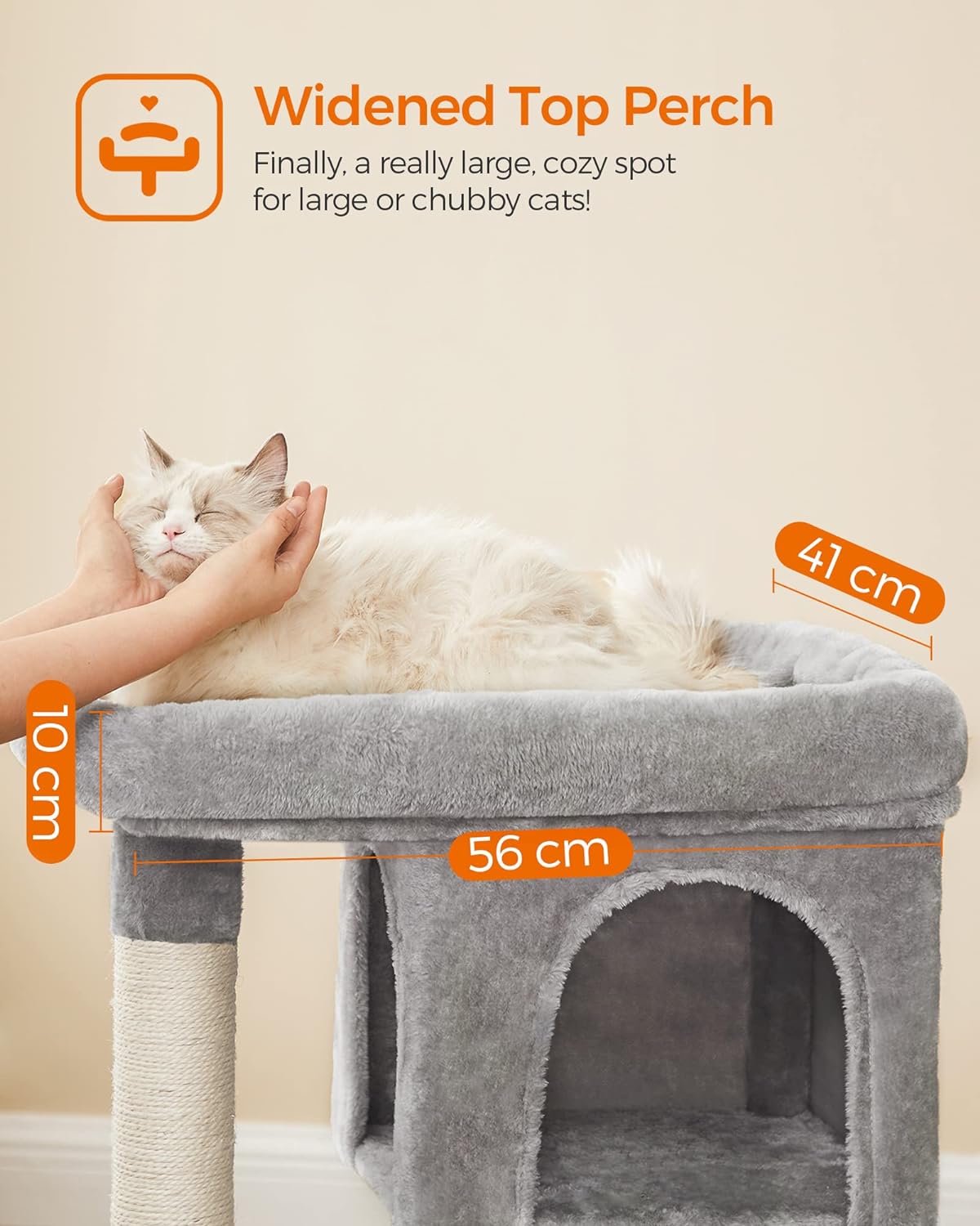 Cat Tree, 84 Cm Tower, L, Perch Condo for Large Cats up to 7 Kg