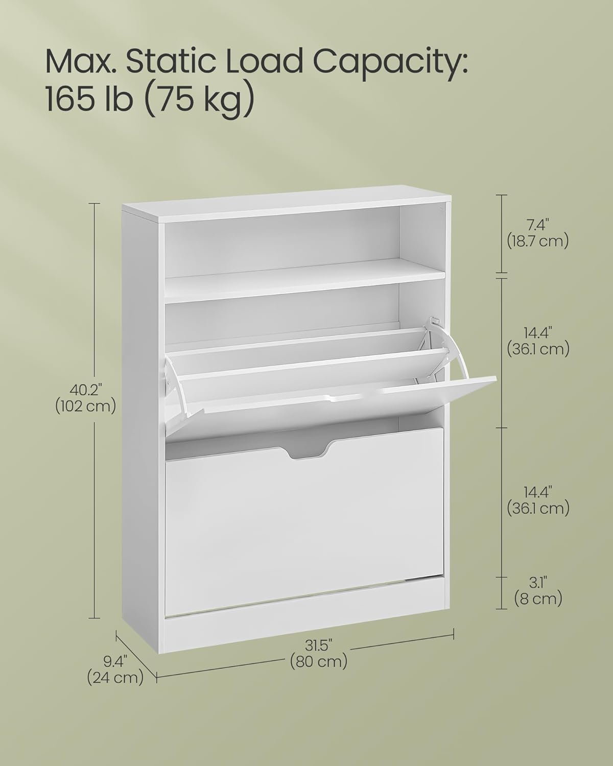 Shoe Cabinet with 2 Flaps