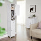 Bathroom Column Storage Cabinet Tall Cabinet with Louvered Doors