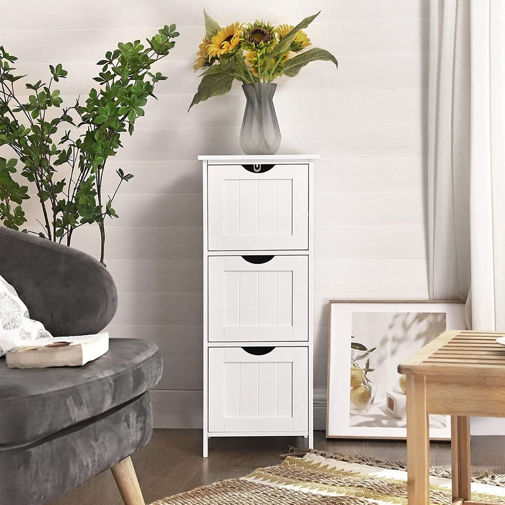 Bathroom Floor Storage Cabinet, Bathroom Storage with 4 Drawers